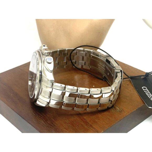 Citizen Men's Watch CA4540-54E Eco Drive Black Dial Chronograph Silver Steel - Picture 9 of 14